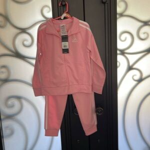 Adidas Kids sport suit pinc 100pollyester new2 piece set